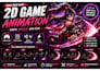do 2d anime style game animation, combat, attack and sprite animation for game
